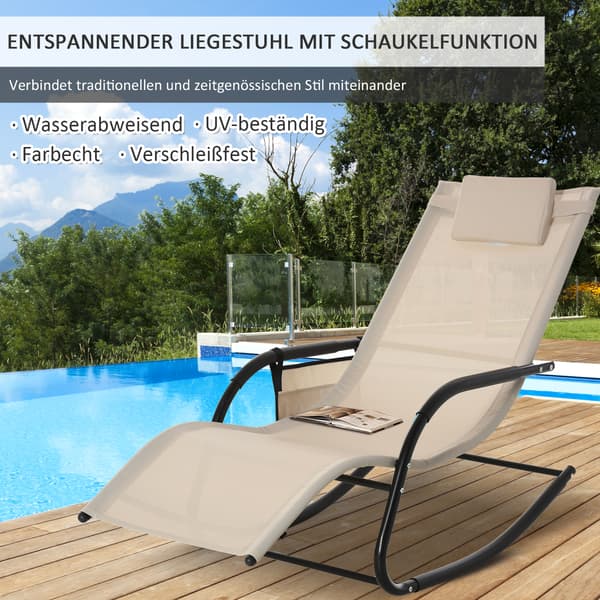 Keinutuoli, 150x62x88 cm, beige