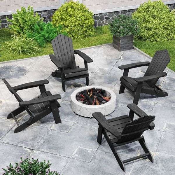 Sammenklappelig Adirondack-stol, 88x77x95 cm, Sort/Marineblå , Star