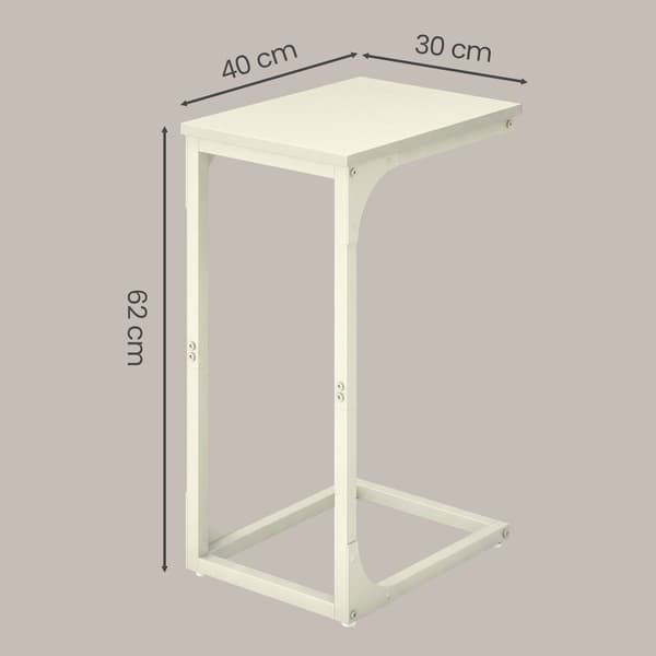 Sidebord C-form 30x40x62 cm Hvid