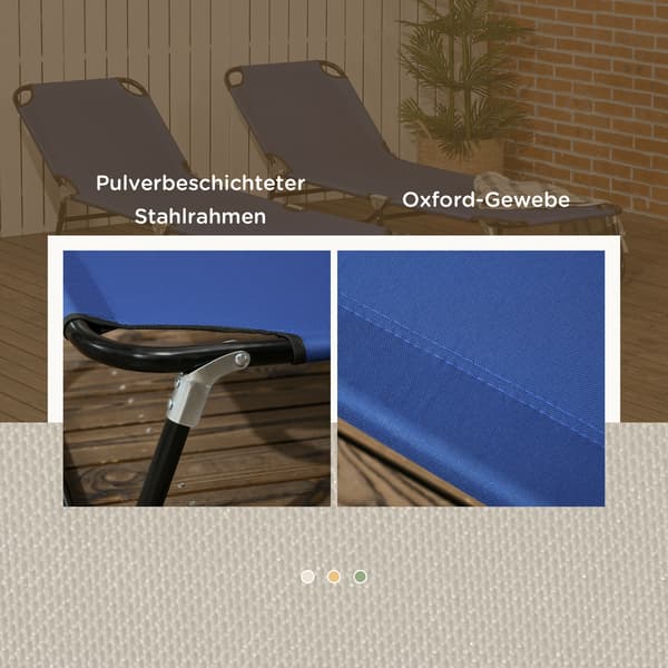 Solstolset, 188x56x28 cm, Blå, Fällbar