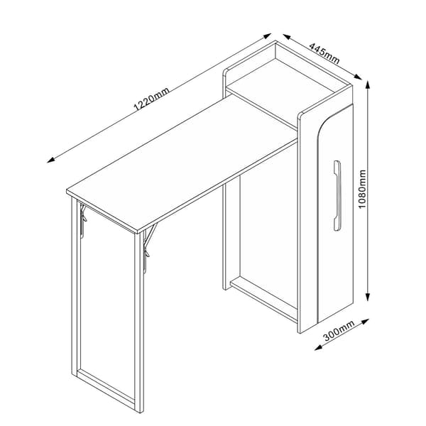 Barbord 122x44,5x108 cm Sort Foldbart