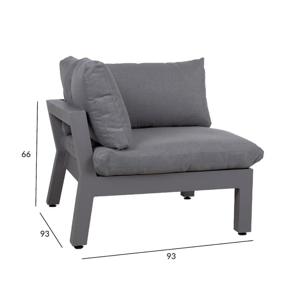 Soffa Fluffy Hörnsektion 93x93x66 cm Grå
