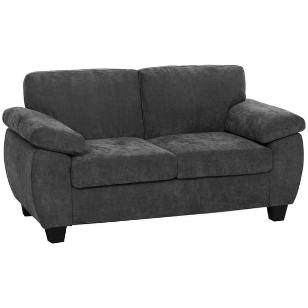 Soffa 2-sits 156x77x81 cm Mörkgrå Chenilleklädsel