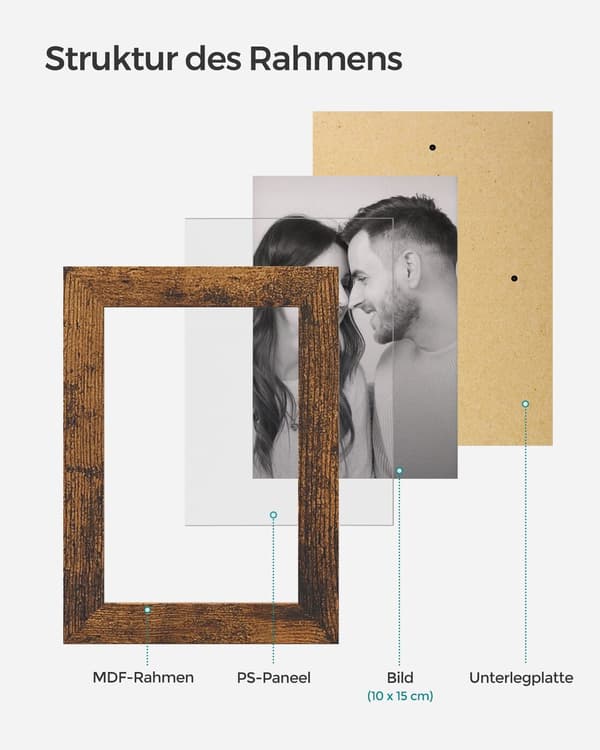 Billedramme Collage, 60x3,6x49,3 cm, Brun