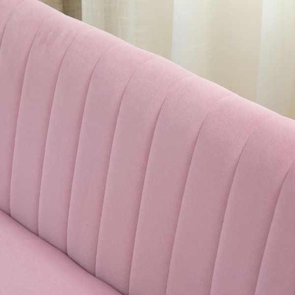 Soffa, 2-sits tygsoffa, 117x56,5x77 cm, rosa, tyg