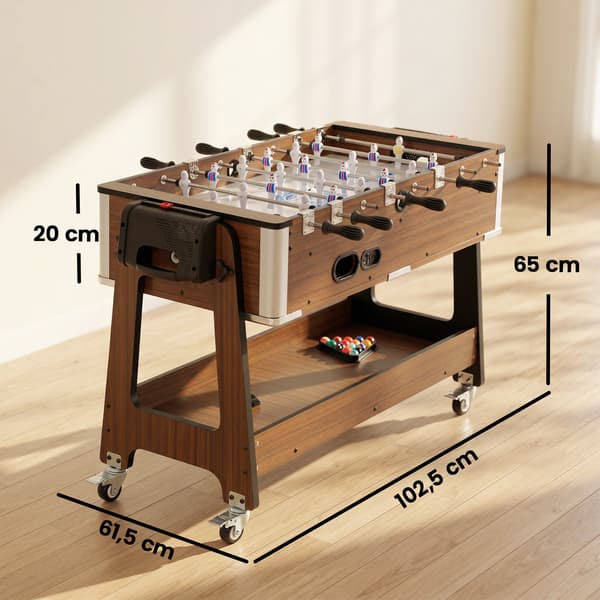 3-i-1 Multispelbord 102,5x61,5x65 cm valnöt/vitt