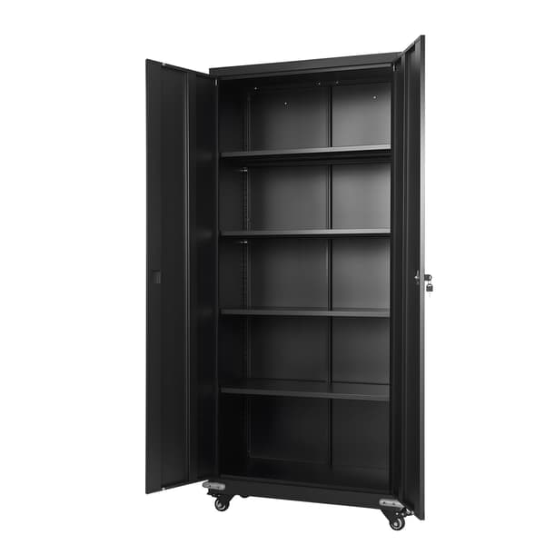 Opbevaringsskab 80x40x184,5 cm Sort Stål