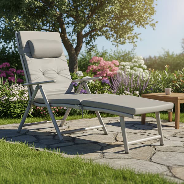 Solstol 183x60x39 cm Svart Fällbar
