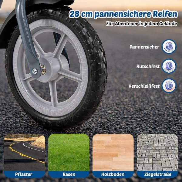 Børnebalancecykel med multi-justerbar saddel og styr, blå