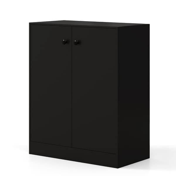 Opbevaringsskab, 72x34x85,5 cm, Sort, Spånplade