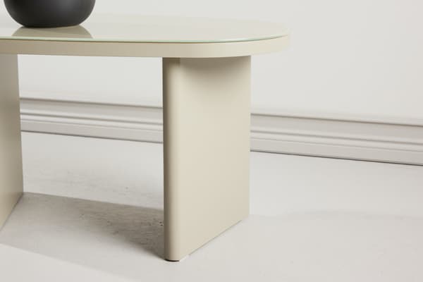 Sidebord Grönvik 70x45x40 cm Beige Glas MDF
