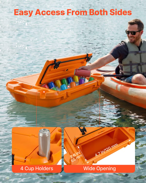 Flydende Køler 96x59,5x26,5 cm Orange LLDPE