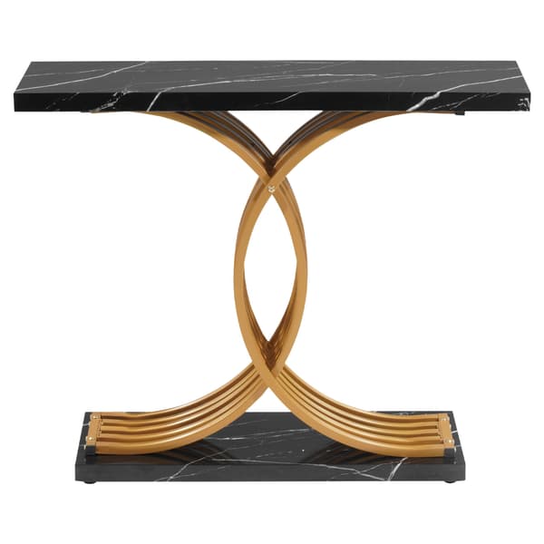 Konsolbord, 100x30x81 cm, Guld, Trä, Metall