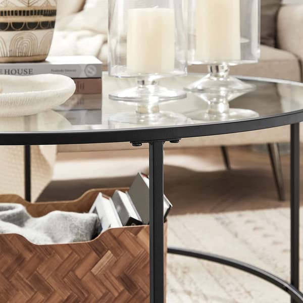 Soffbord, 84x84x45,5 cm, Svart