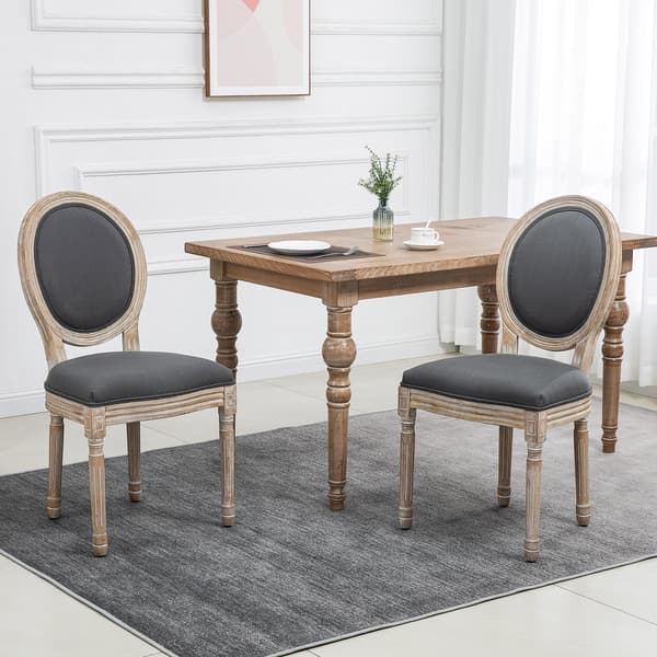 Matstolar Set om 2 49x56x96 cm grå/natur