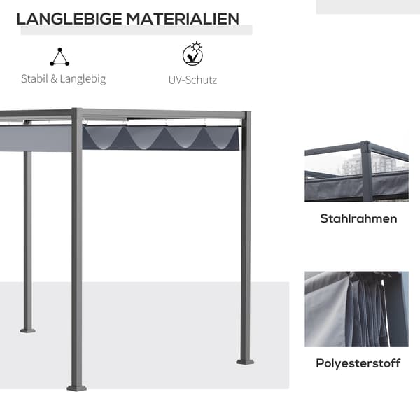 Pergola, 400x300x222 cm, Mörkgrå