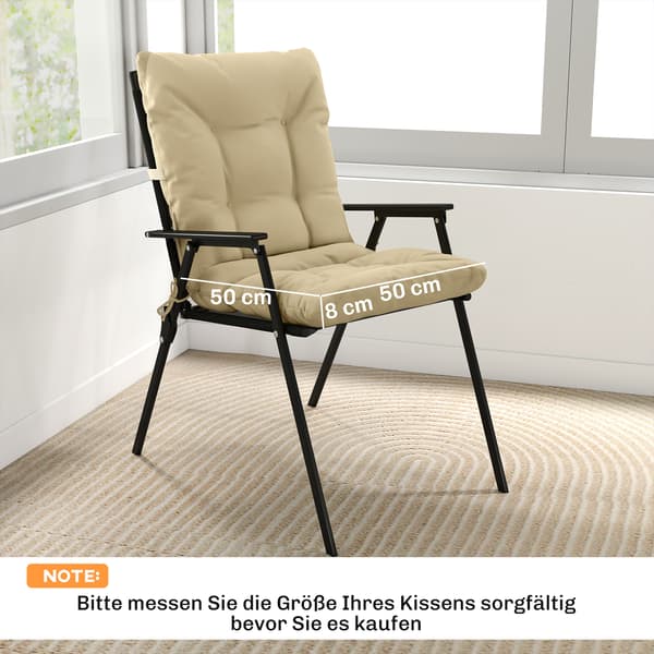 Utomhusdyna med ryggstöd 120x50x8 cm Beige polyester