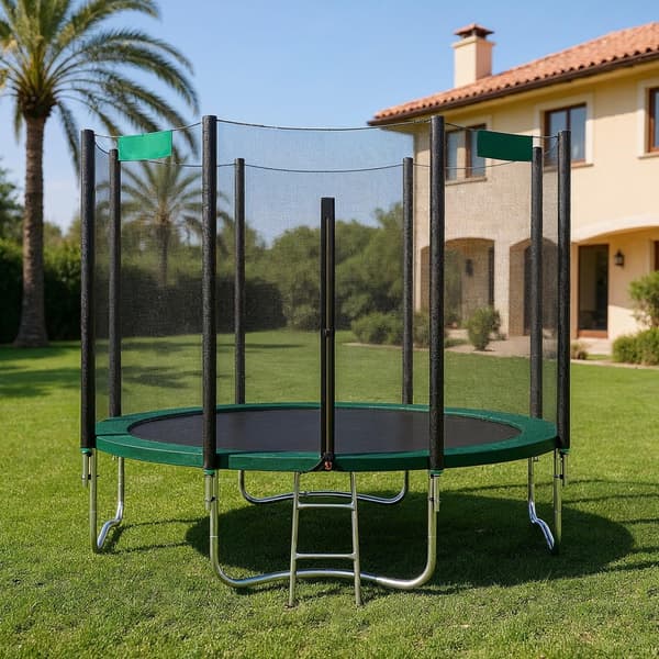 Trampoliini 305x256 cm Vihreä Teräsrunko