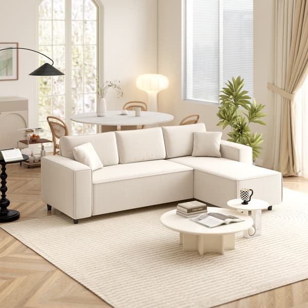Hjørnesofa, 241x153x83 cm, Creme
