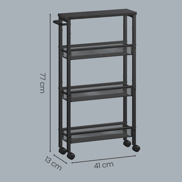 Rullevogn 4 Lag 13x45,4x77 cm Brun-Sort Stål