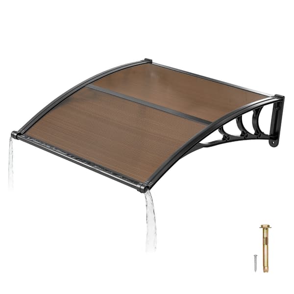 Dørmarkise 96,5x101,7x27,5 cm Brun Polycarbonat