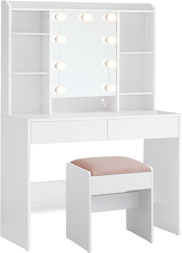 Sminkbord 40x80x140 cm Vit