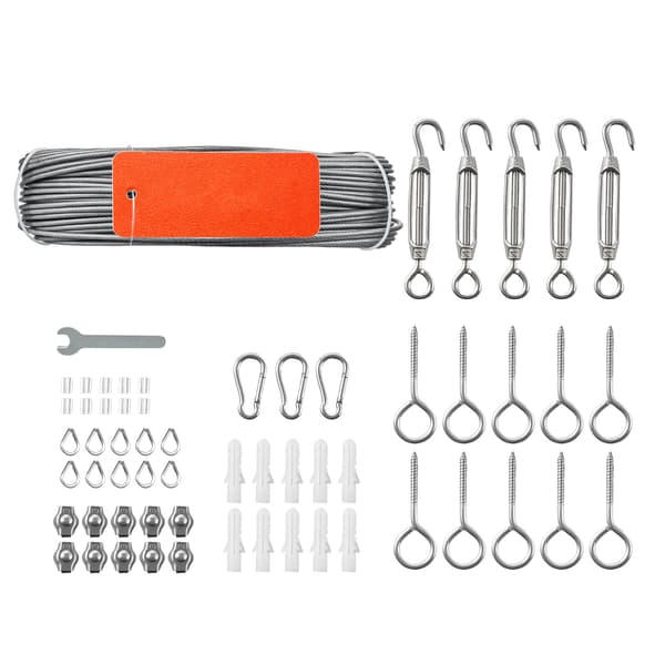 Wire Rope Kit, 35,1 m, 2 mm, 304 rustfrit stål, stål, gør-det-selv