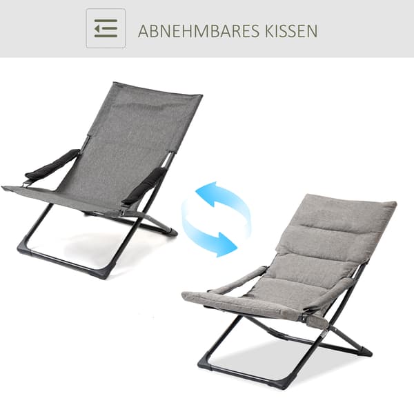 Sammenklappelig stol, 66x94x79 cm, Grå