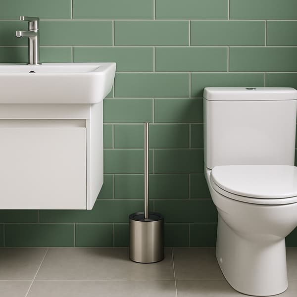 Toiletbørsteholder, 36,5x10x10 cm, Sølv, Rustfrit stål, Kodustaar