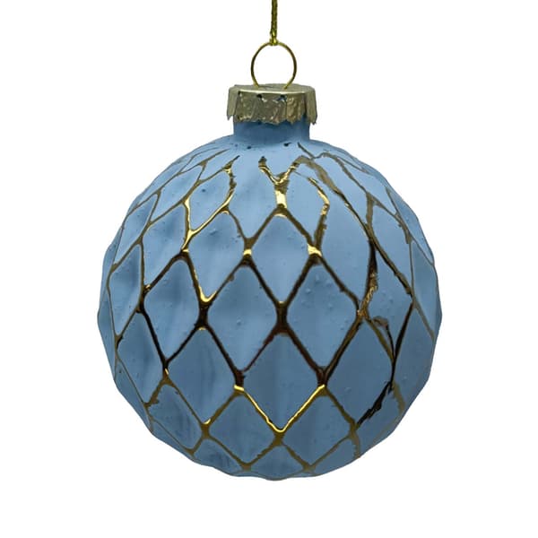 Juleophæng 8 cm Blåt Glas