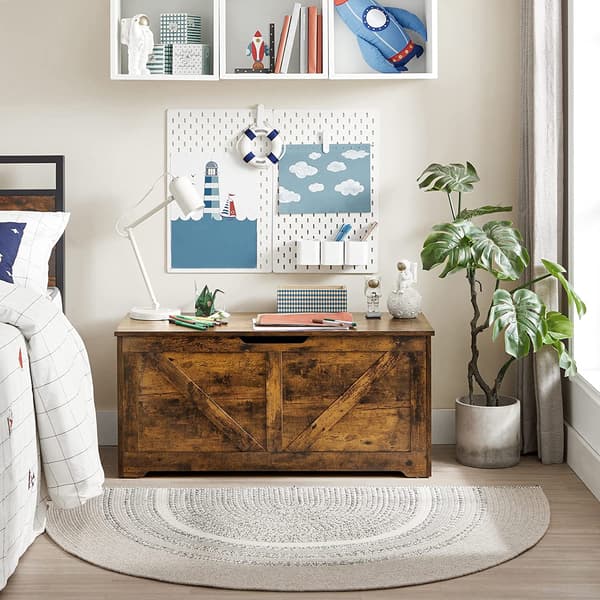 Opbevaringsbænk 100x40x46 cm Brun Spånplade