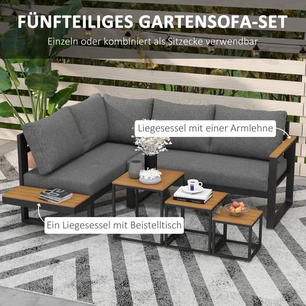 Utemöbelset, 148x61x71,5 cm, Grå