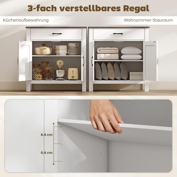 Sideboard 77x39,3x81,5 cm Vit trä