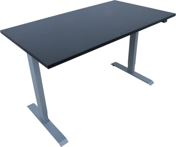 Skrivebord ERGO 140x80x71-121 cm sort sølvgrå justerbart