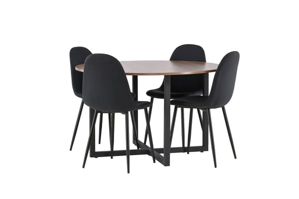 Spisesæt Durango spisebord og Polar spisestol 120 cm sort