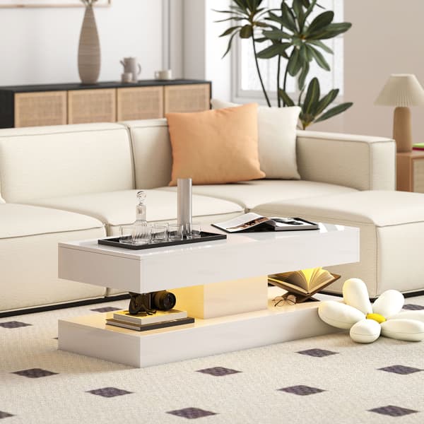 Soffbord, 120x50x42 cm, Vit