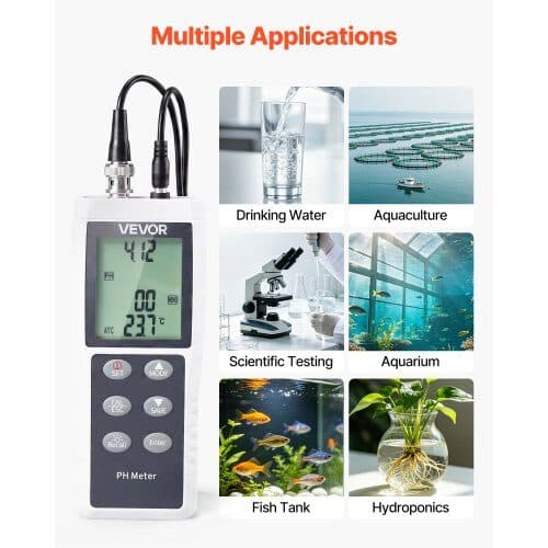 pH-meter sæt AE8601 0–14 pH område 265x210x78 mm sort/hvid/grå
