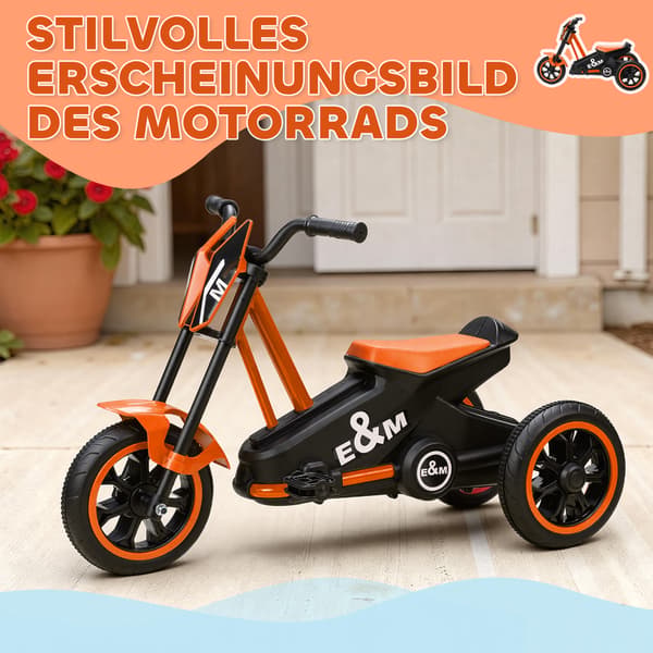 Trehjuling 79x44x47 cm Orange Stål