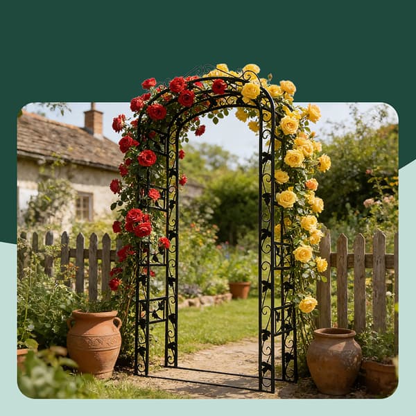 Rose Arch Metall Svart, Kodustaar