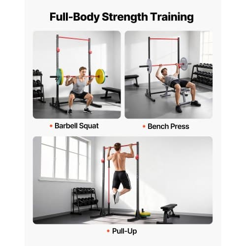Power Cage Squat Rack, 116x128x217 cm, Justerbar, Stål