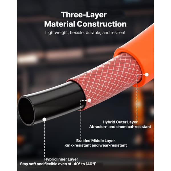 Luftslange, 6,35x76200 mm, Orange, Hybridmateriale
