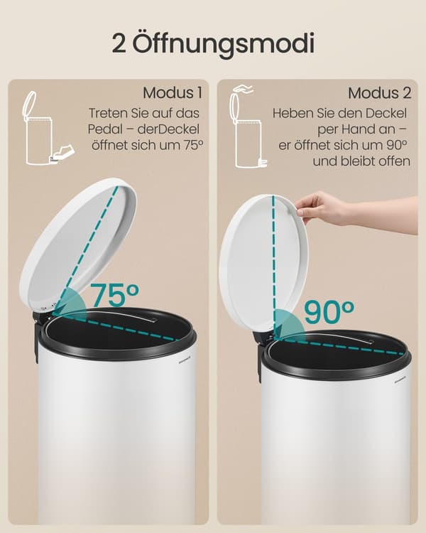 Soptunna 29,5x37,1x63 cm Vit Stål