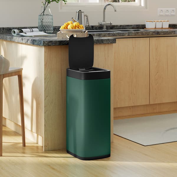 Sensor affaldsspand 50L 26,5x35,5x68 cm mørkegrøn