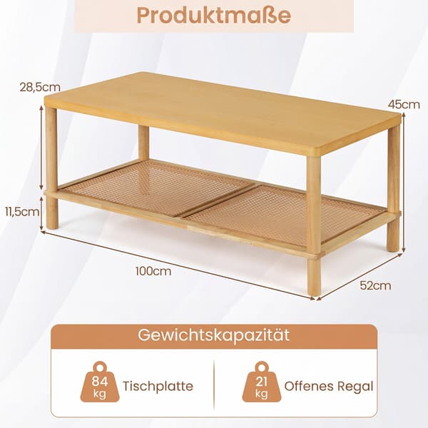 Sohvapöytä 99x52x46 cm luonnonvärinen