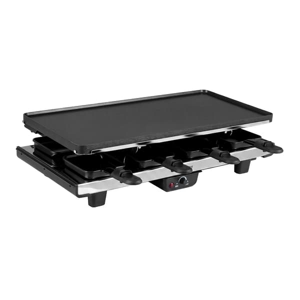 Raclette-grilli 8 pannulla 48x24x12 cm musta