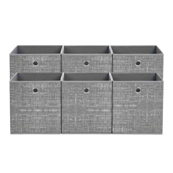 Förvaringslåda Set 26x26x28 cm Grå Tyg