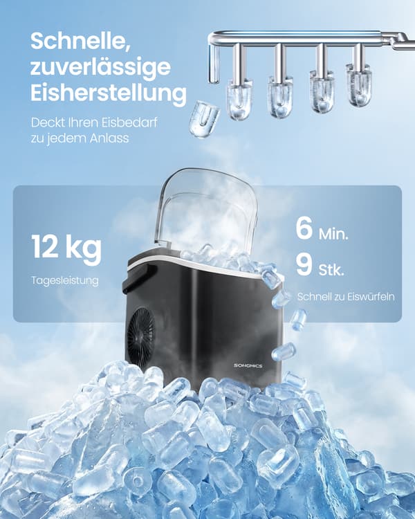 Isterningefremstiller 25x31x32 cm Sort