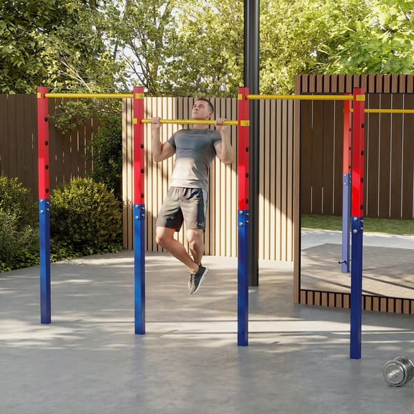 Pull Up Bar til nedgravning 338x5x231,5 cm rød