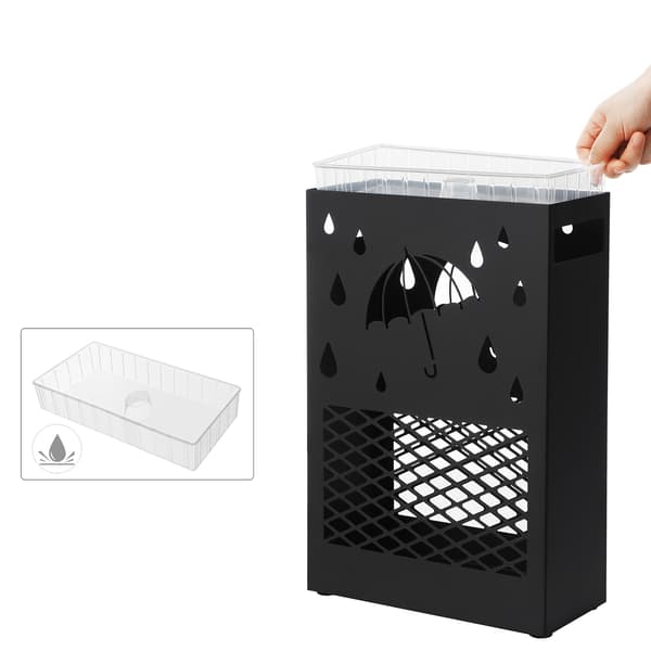 Paraplystander 28,5x12,2x41 cm Sort Metal
