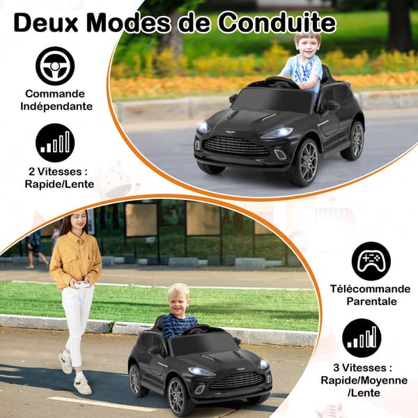 Elektrisk kørelegetøj Aston Martin 105x62x52 cm sort
